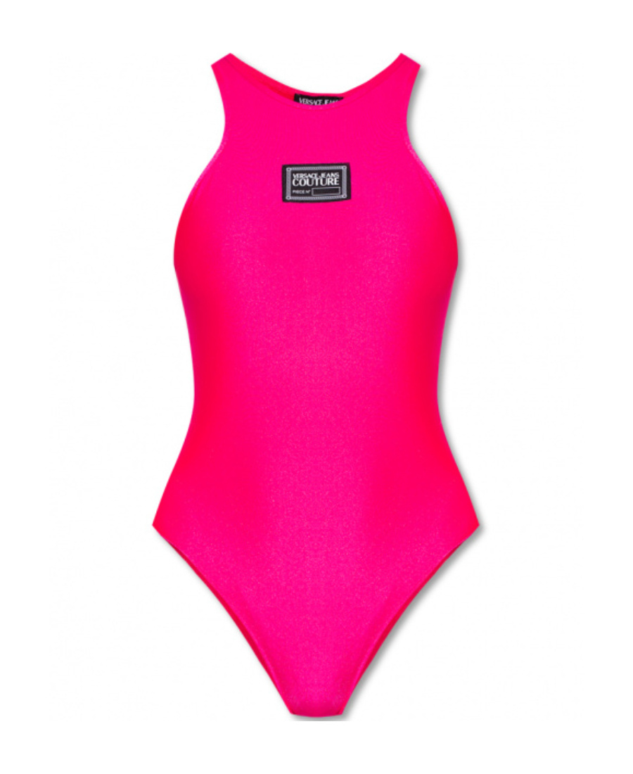 Versace Jeans Logo-patch Sleeveless Body In Pink