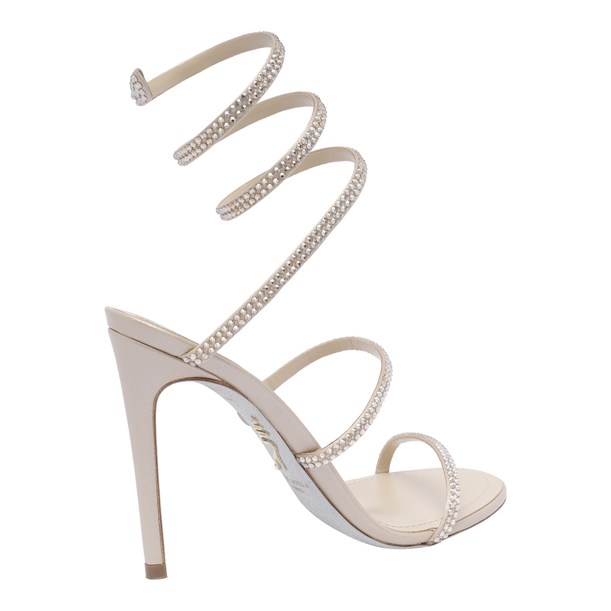 René Caovilla Cleo Embellished Heeled Sandals In Gray