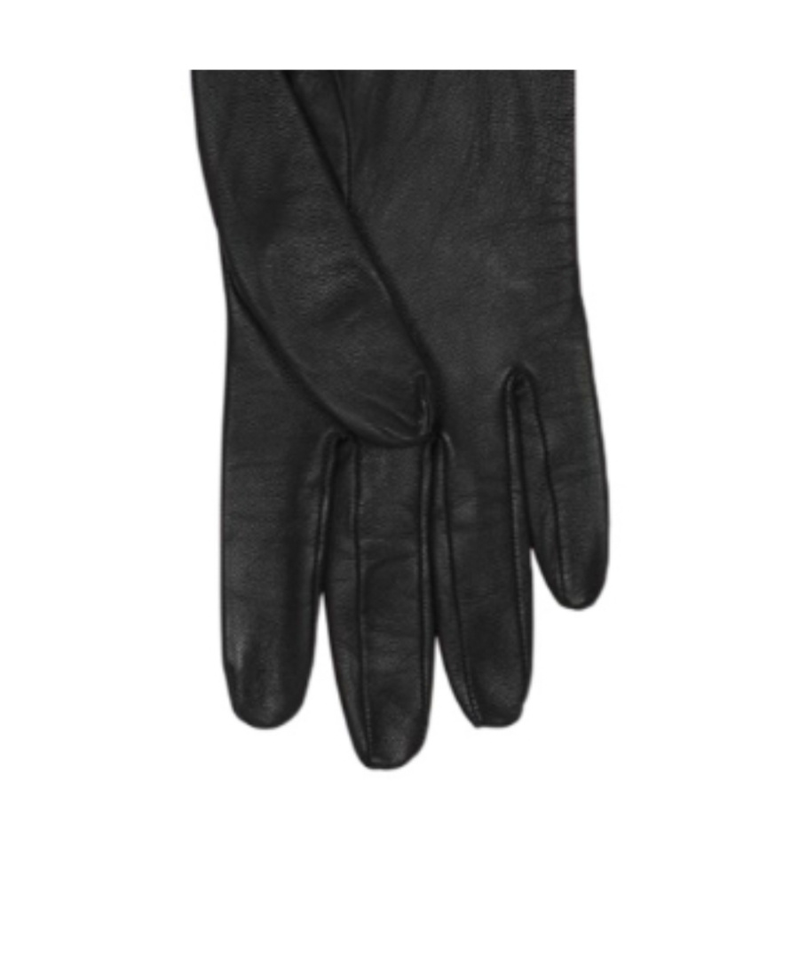 Saint Laurent Mid-length Leather Gloves In Black