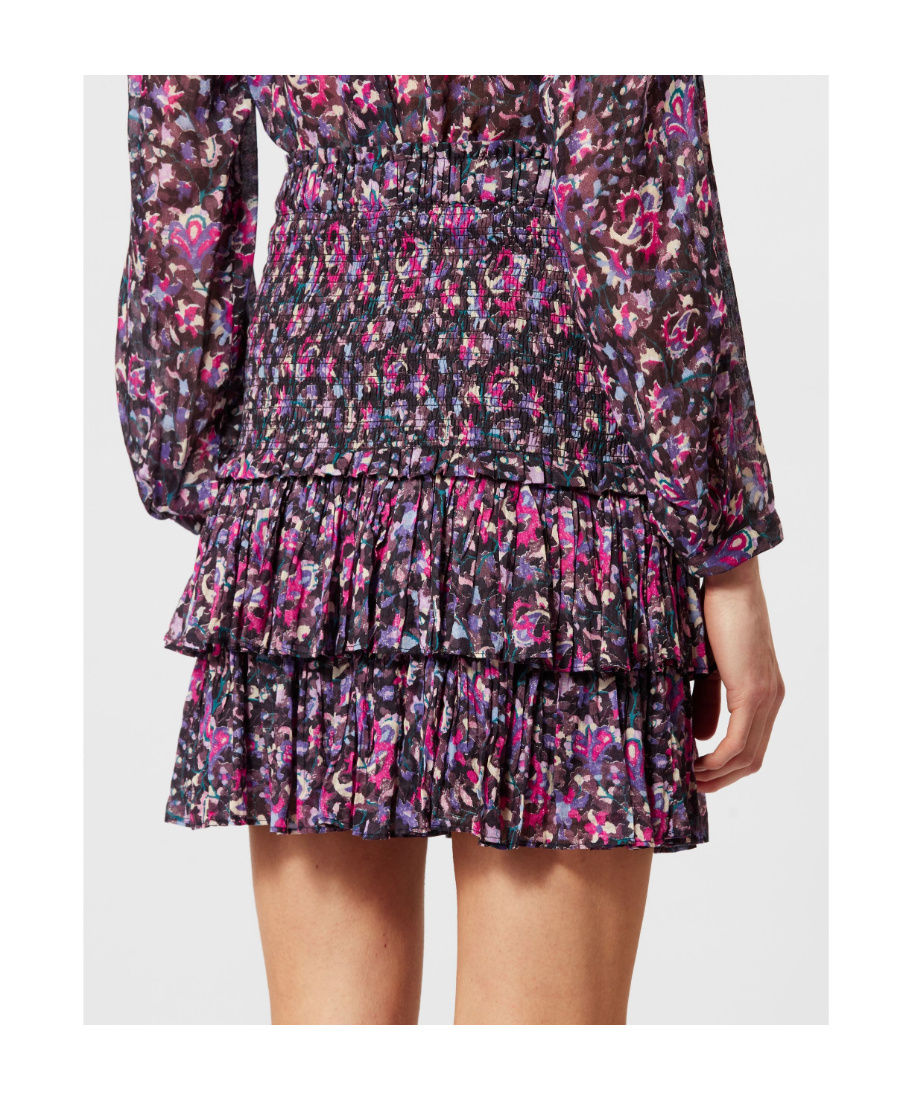 Isabel Marant Étoile Naomi Floral-print Ruffled Miniskirt In Multicolor