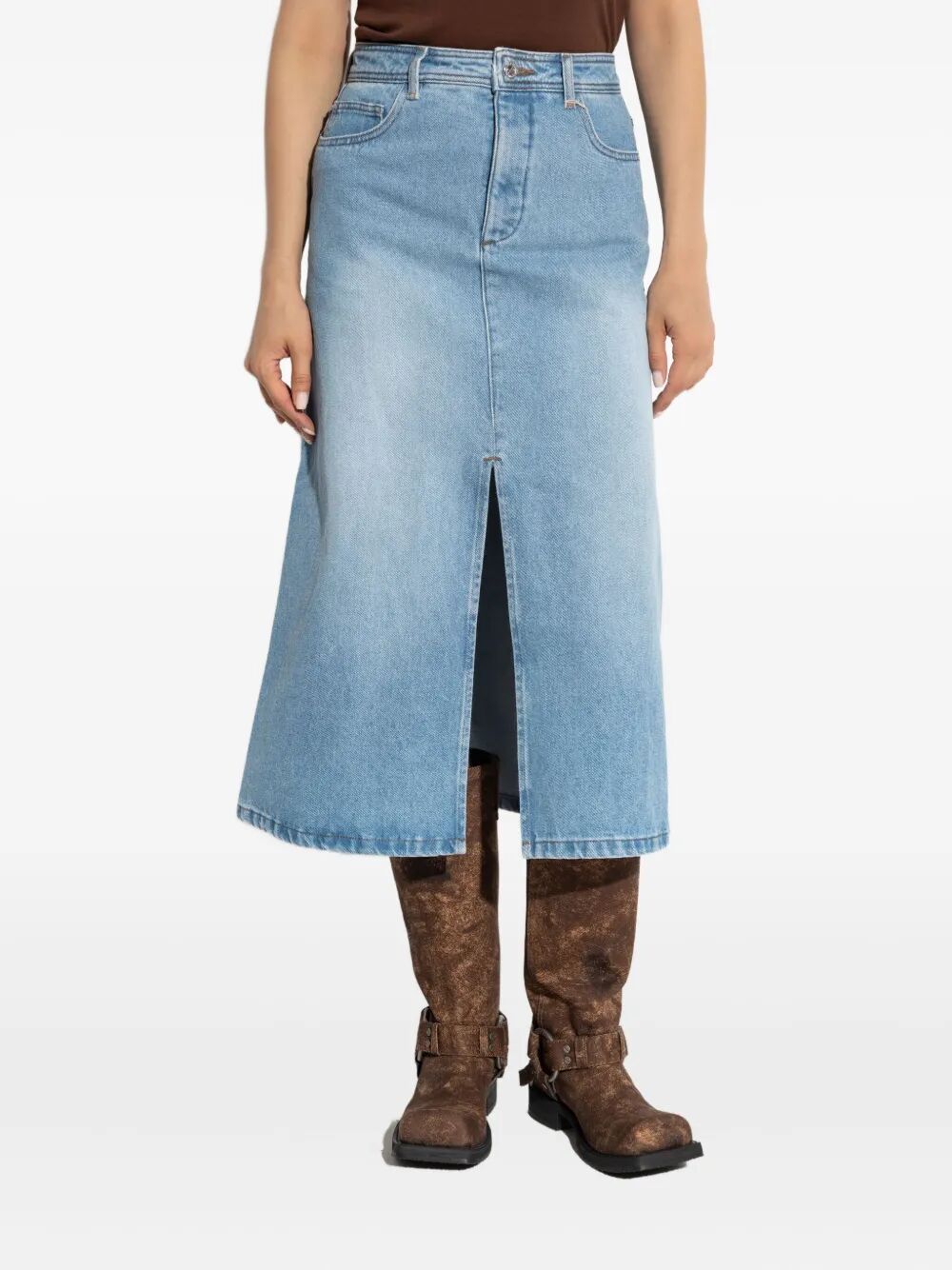 Apc A.p.c. Georgia Midi Denim Skirt Clothing In Multi