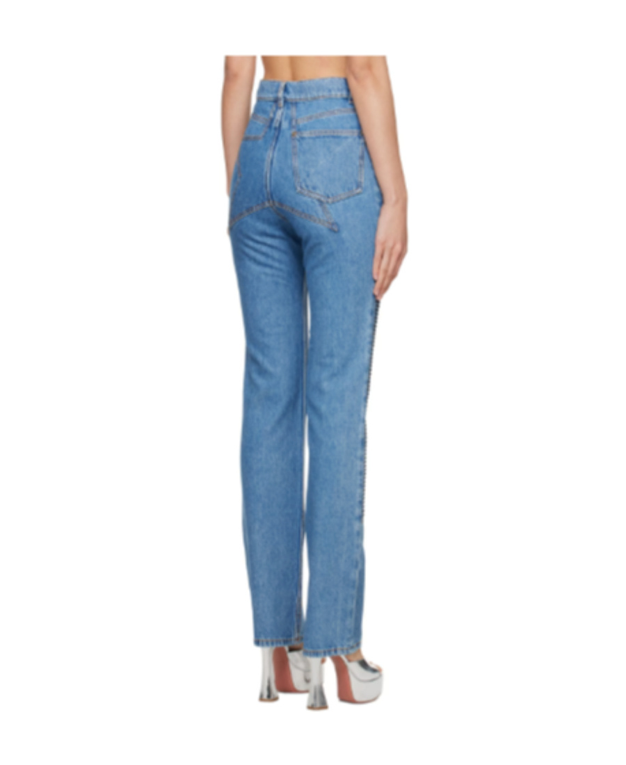 Area Crystal-embellished Straight-leg Jeans In Blue