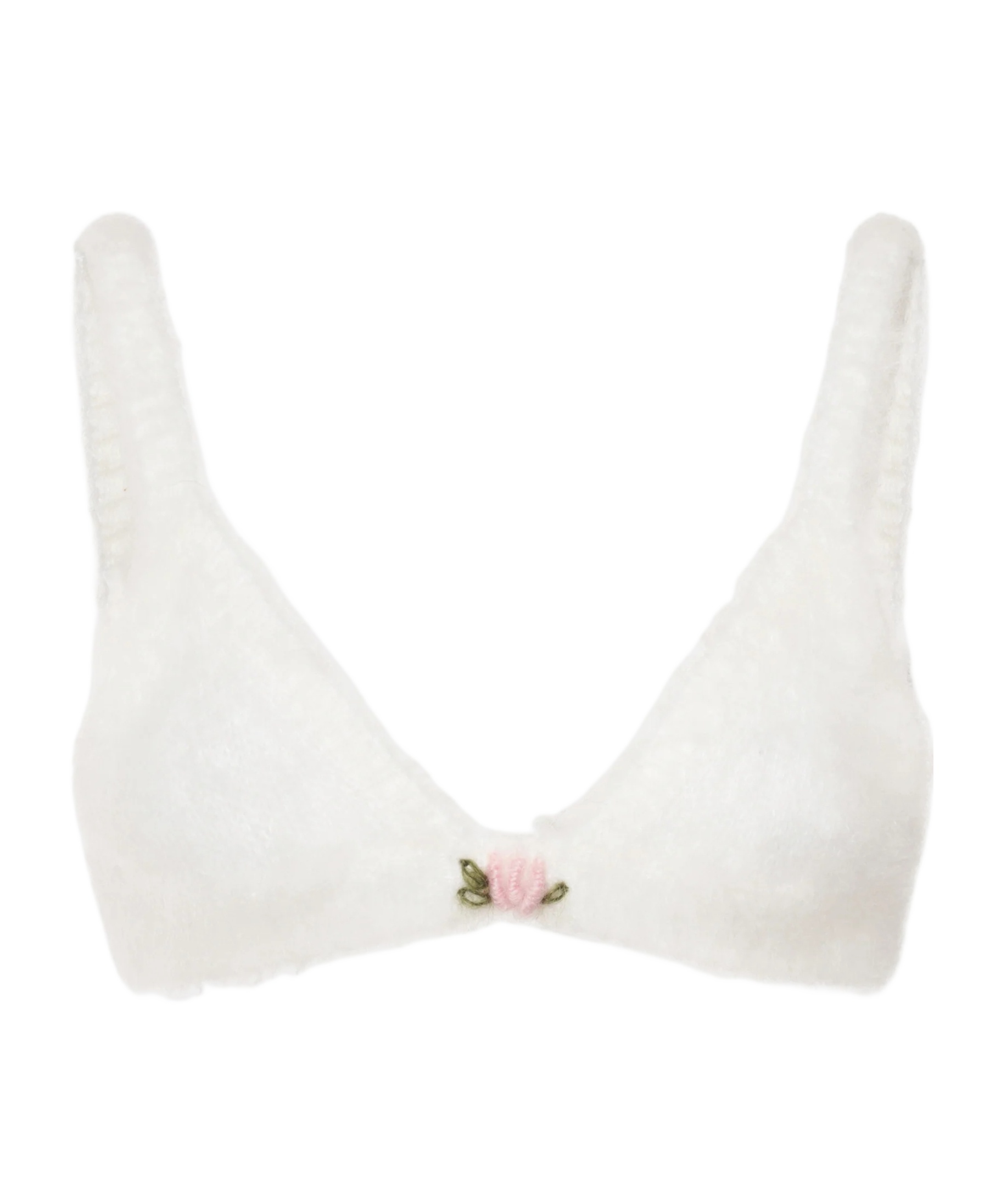 Alessandra Rich Carded Mohair Bra In White