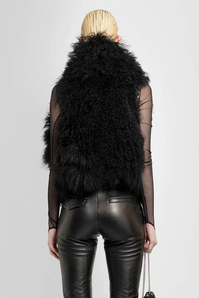 Ann Demeulemeester Bereta Shearling Waistcoat In Black