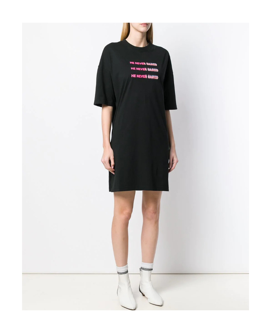 Marcelo Burlon County Of Milan A Printed Dress In Black