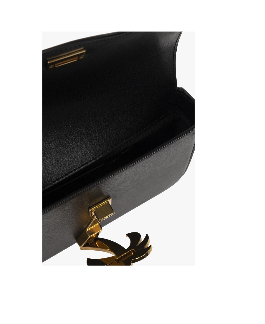 Palm Angels Bridge Crossbody Bag In Smooth Calf Leather In Black