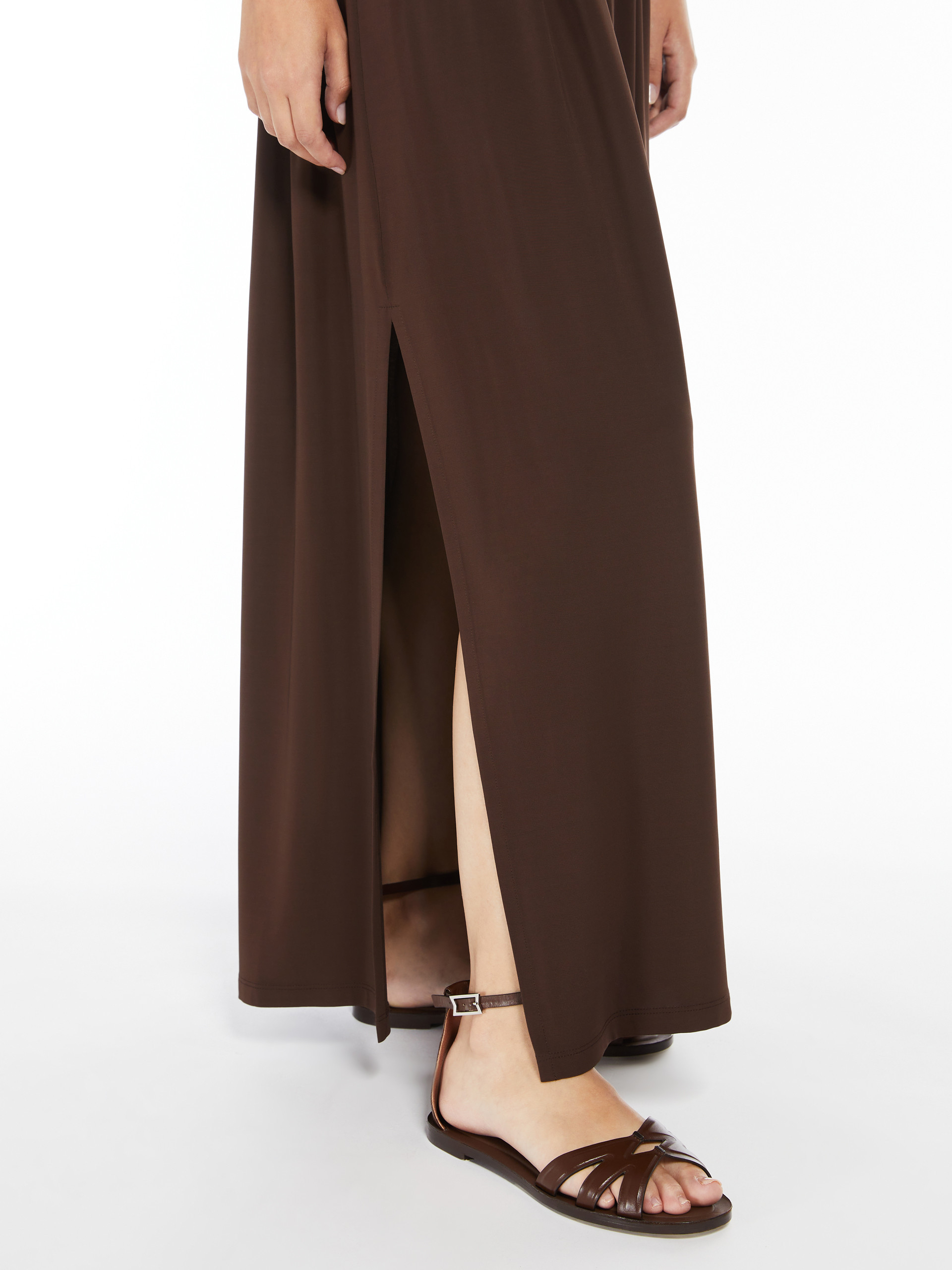 Max Mara Walter Stretch Jersey Long Dress In Red