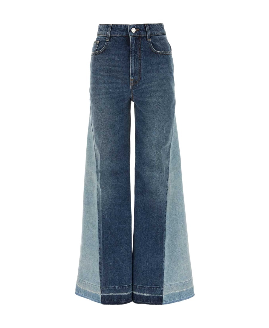 Stella Mccartney Double Vintage Blue Tones Slim Leg Jeans In Blue
