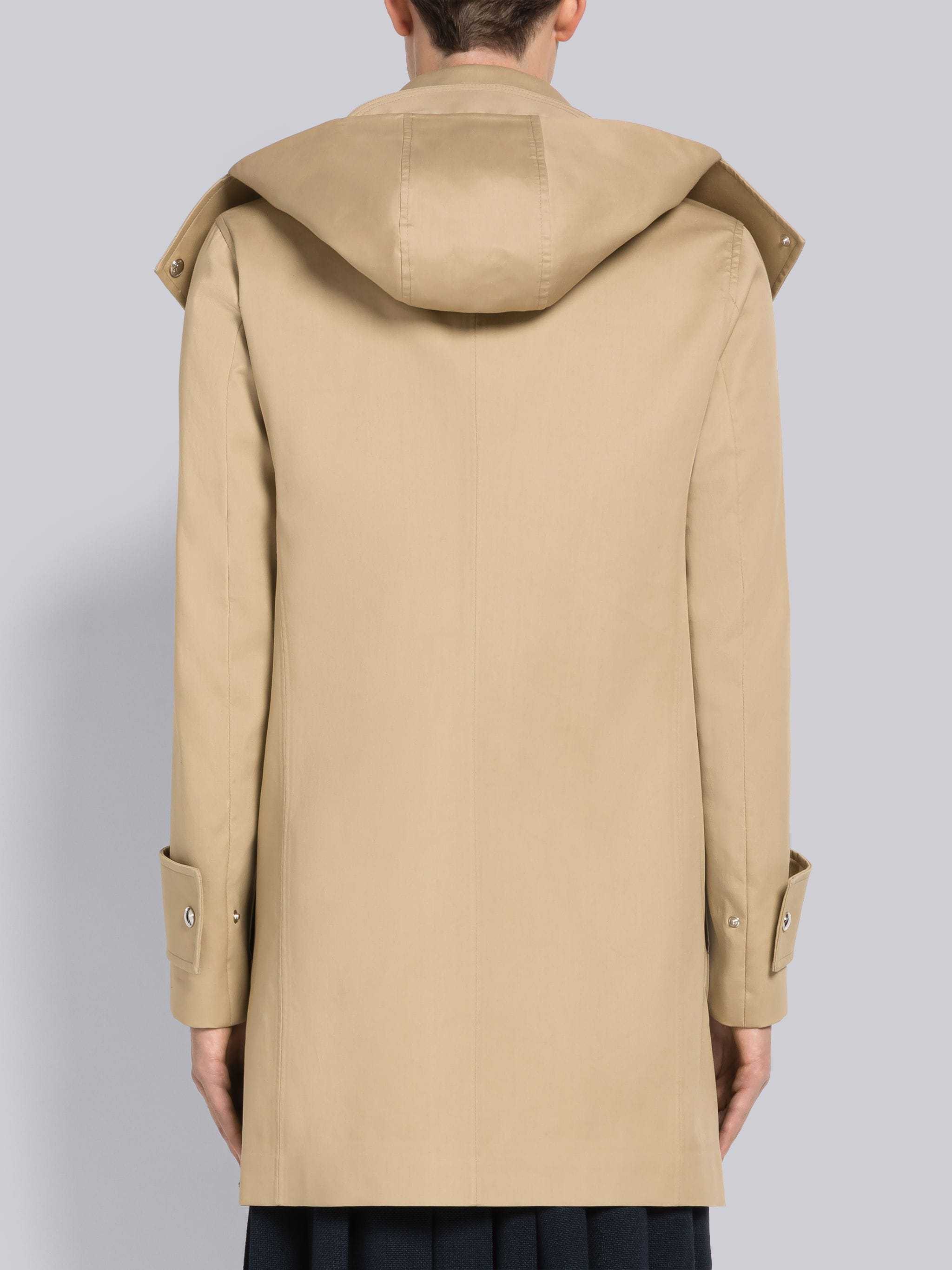 Thom Browne Rwb-stripe Parka Coat In Nude