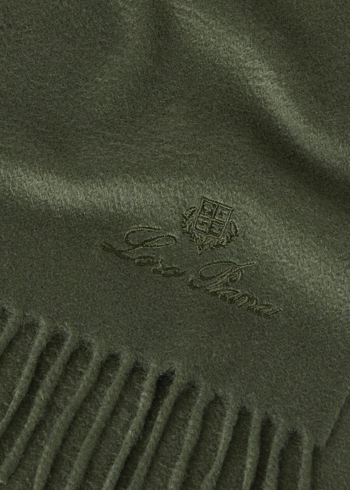 Loro Piana Fringed Cashmere Scarf In Green