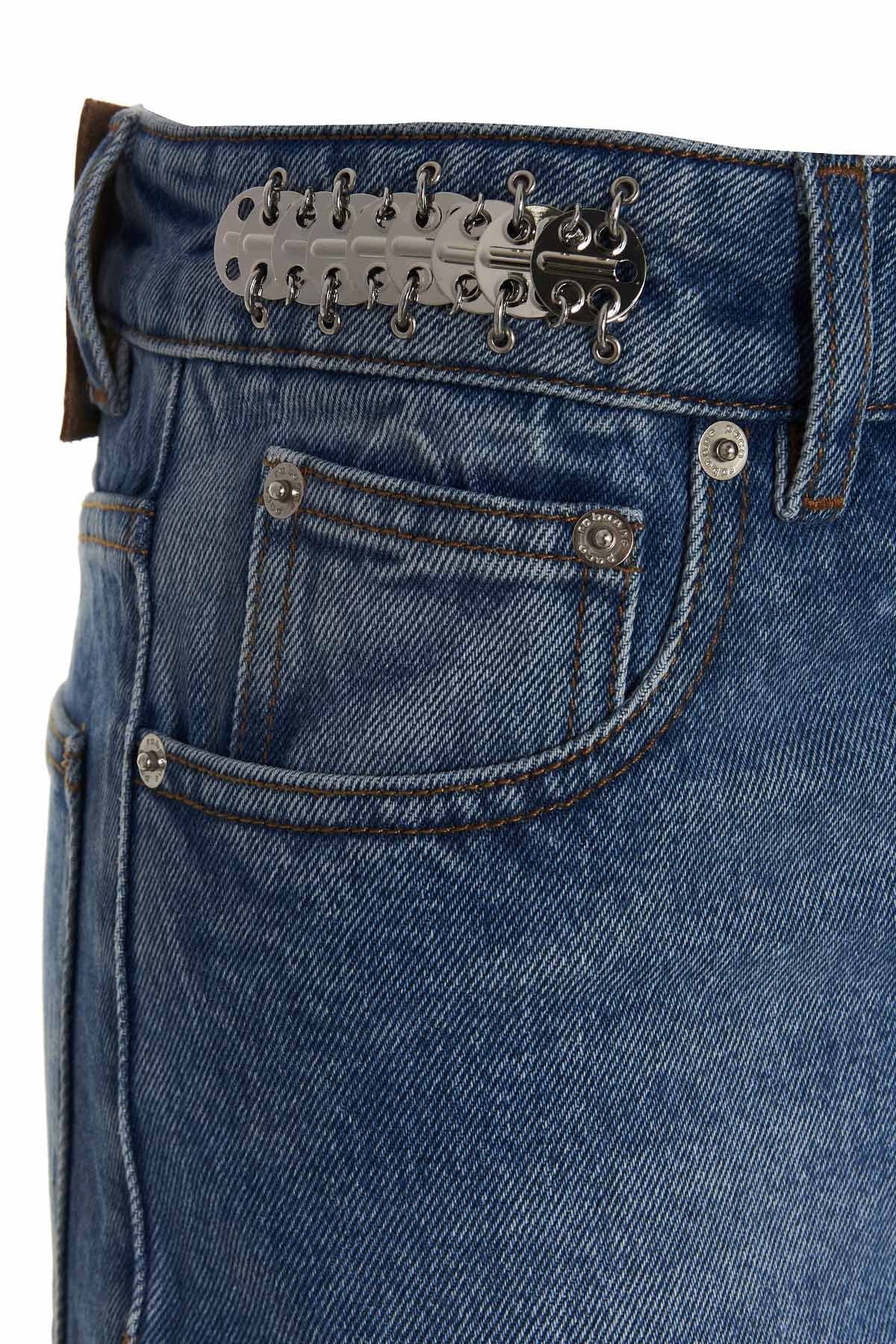 Rabanne Chain-embellished Straight-leg Jeans In Blue