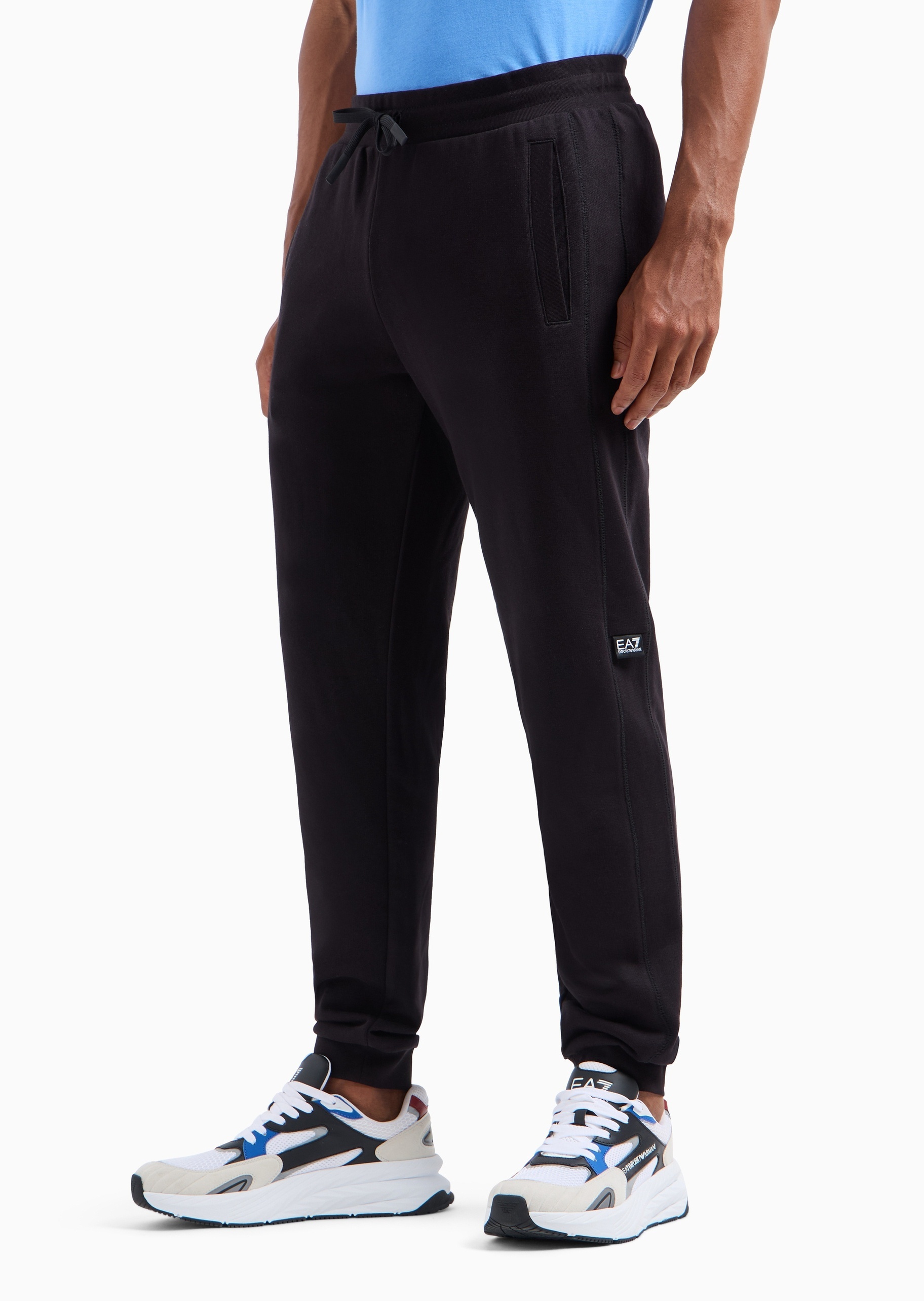 Ea7 Foot Binding Jogging Pants In Black