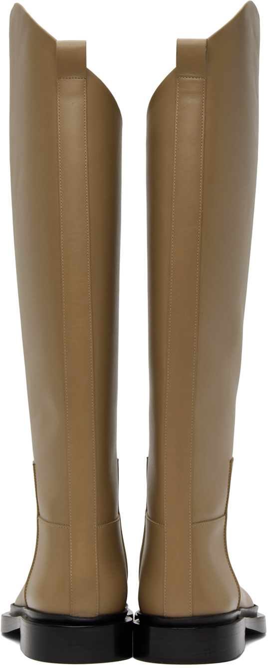 Jil Sander Almond-toe Knee-length Boots In Brown