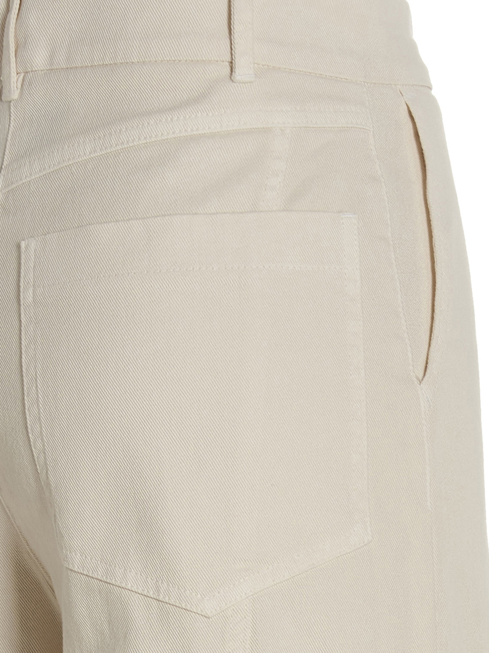 Nude High-waisted Stretch Cotton Wide Leg Jeans In White