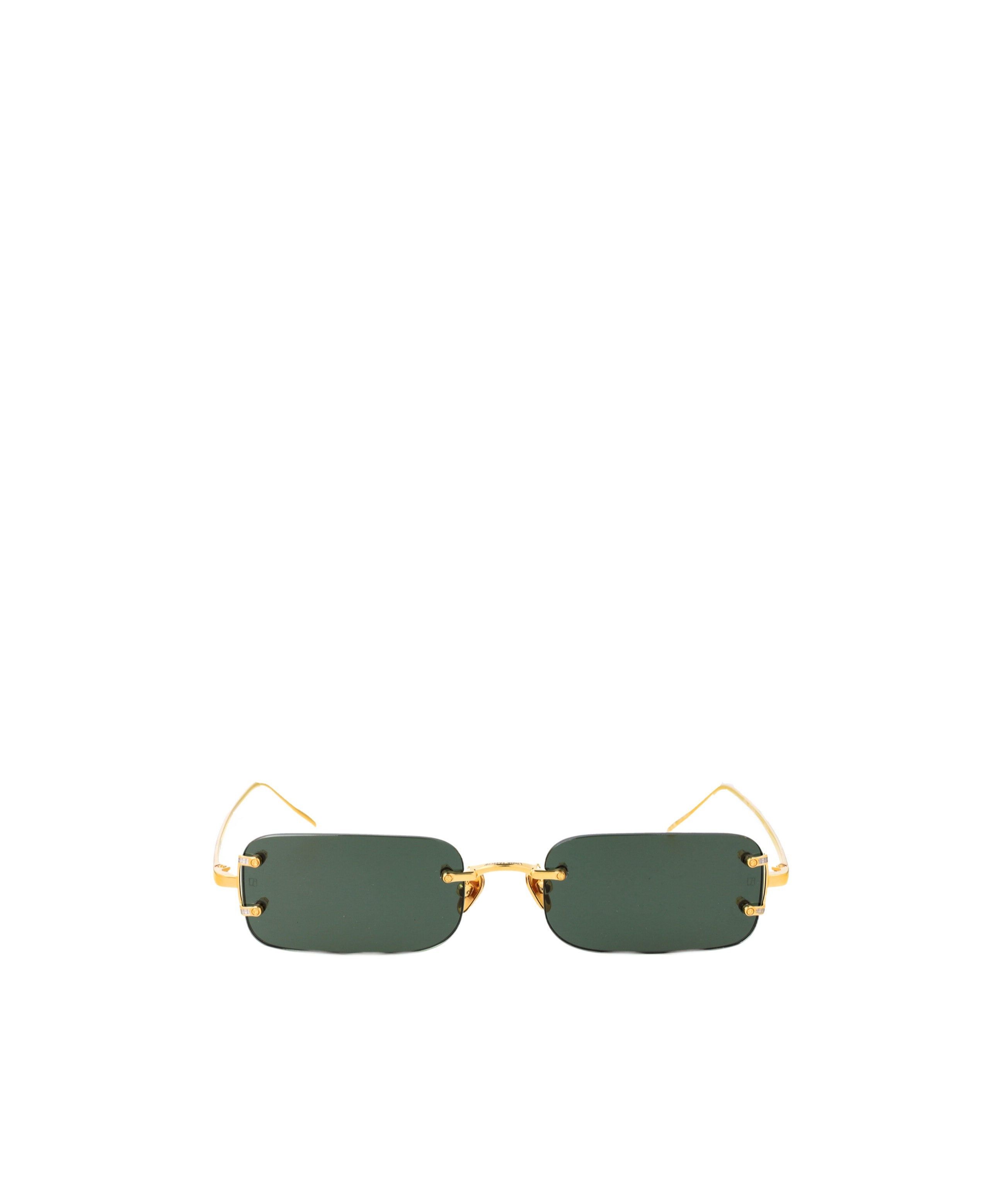 Linda Farrow Rectangular Sunglasses In Green