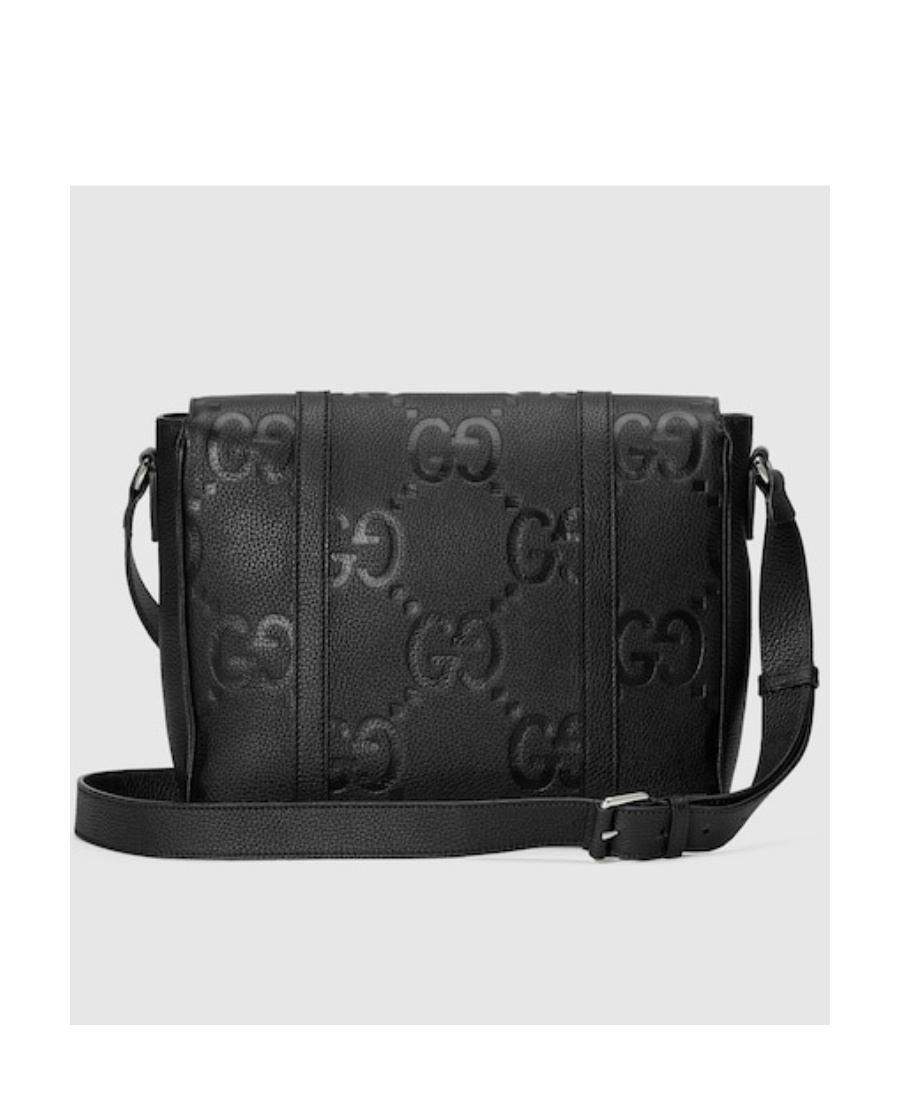 Gucci Jumbo Gg Medium Messenger Bag In Black