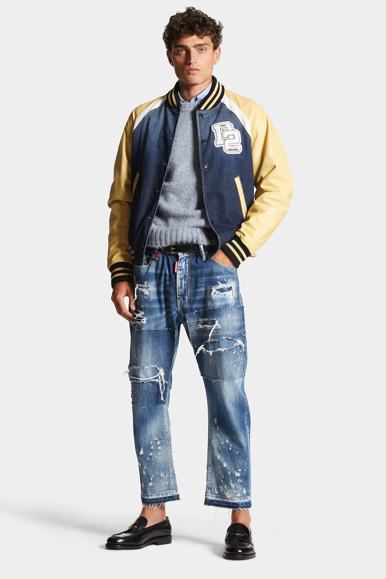 DSQUARED2 STREET COLLEGE PANELLED BOMBER JACKET