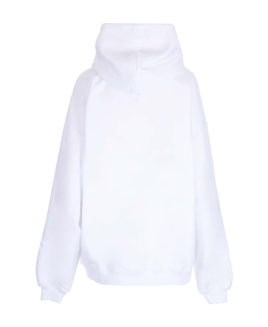 Vetements Logo-print Drawstring Hoodie In White
