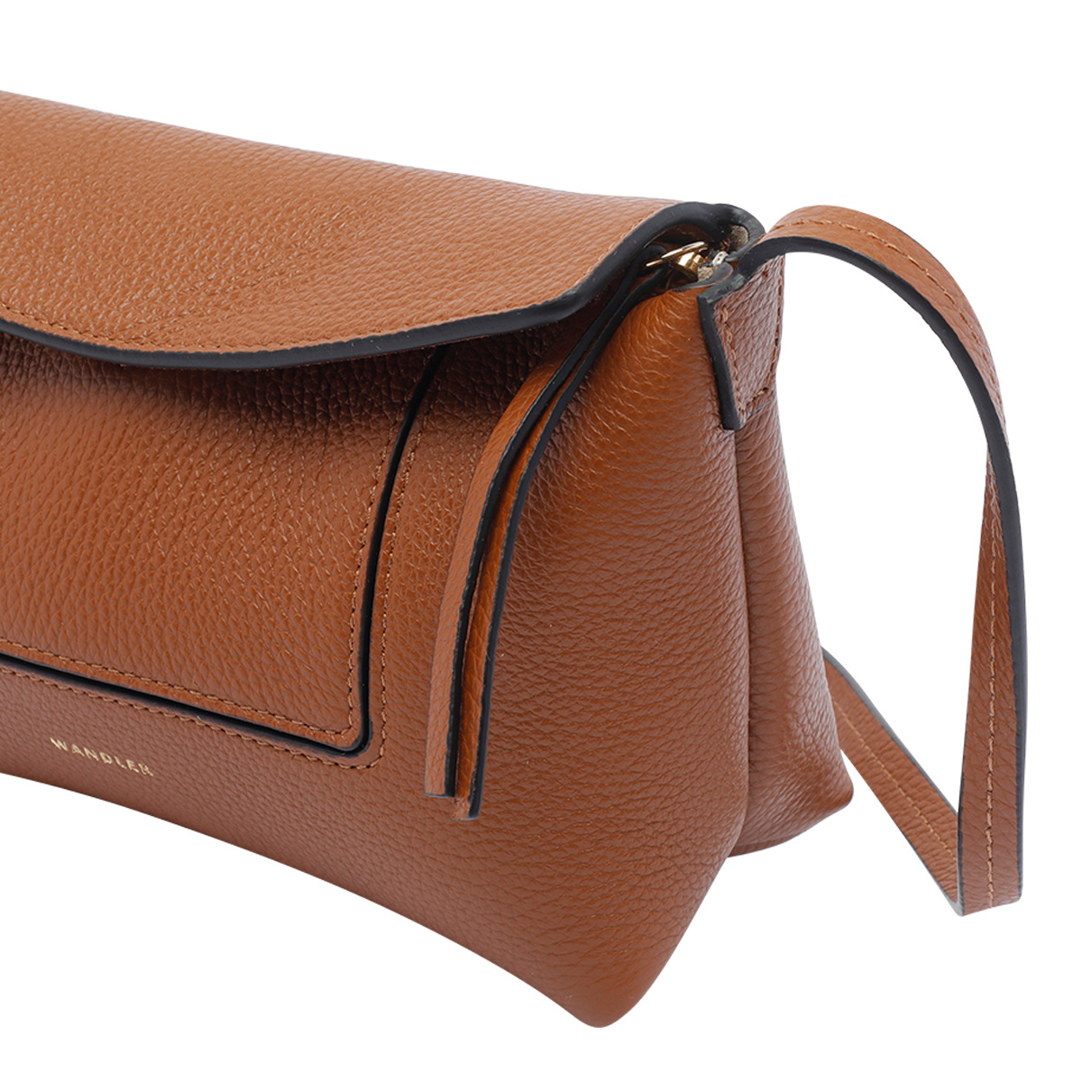 Wandler Slouch Mini Shoulder Bag In Grainy Leather In Brown