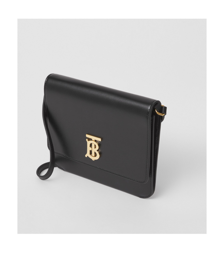 Burberry Mini Tb Clutch Bag In Black