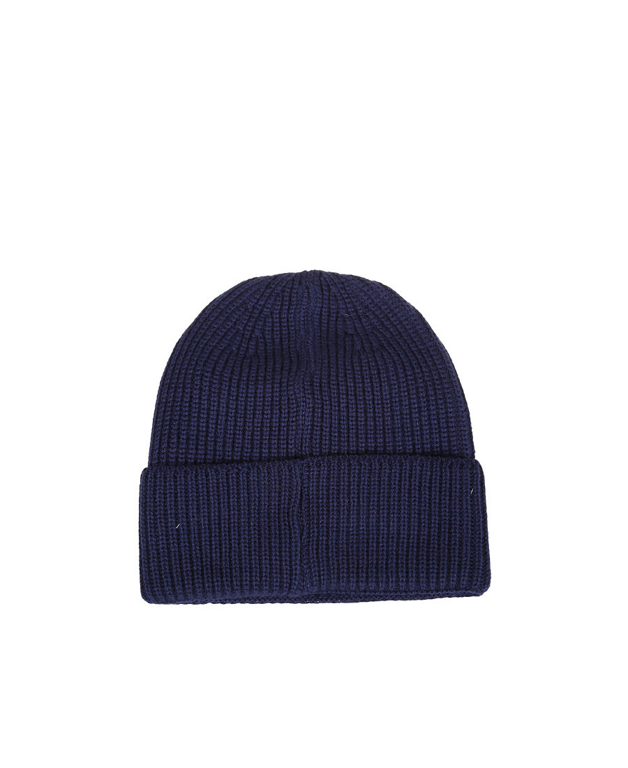 Msgm Logo-embroidered Ribbed-knit Beanie In Black