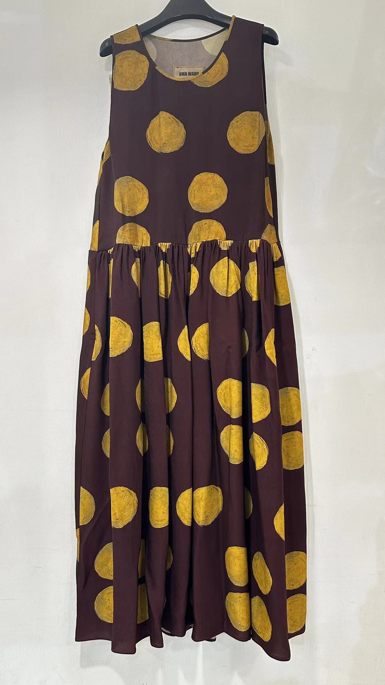 Uma Wang Wave Dot Pattern Dress In Black