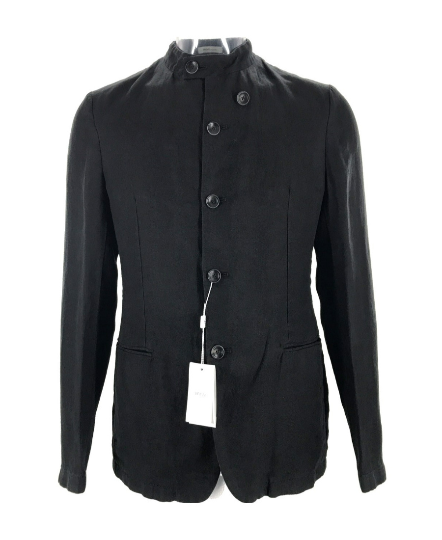 Armani Collezioni Long-sleeved Casual Jacket In Black