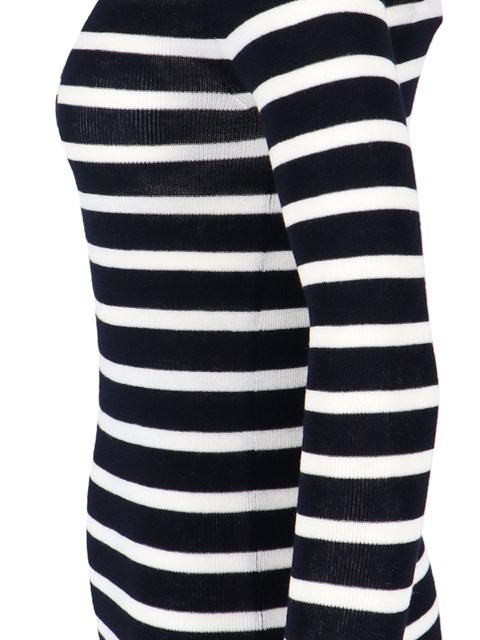 Valentino Striped Intarsia-knit Jumper In Black