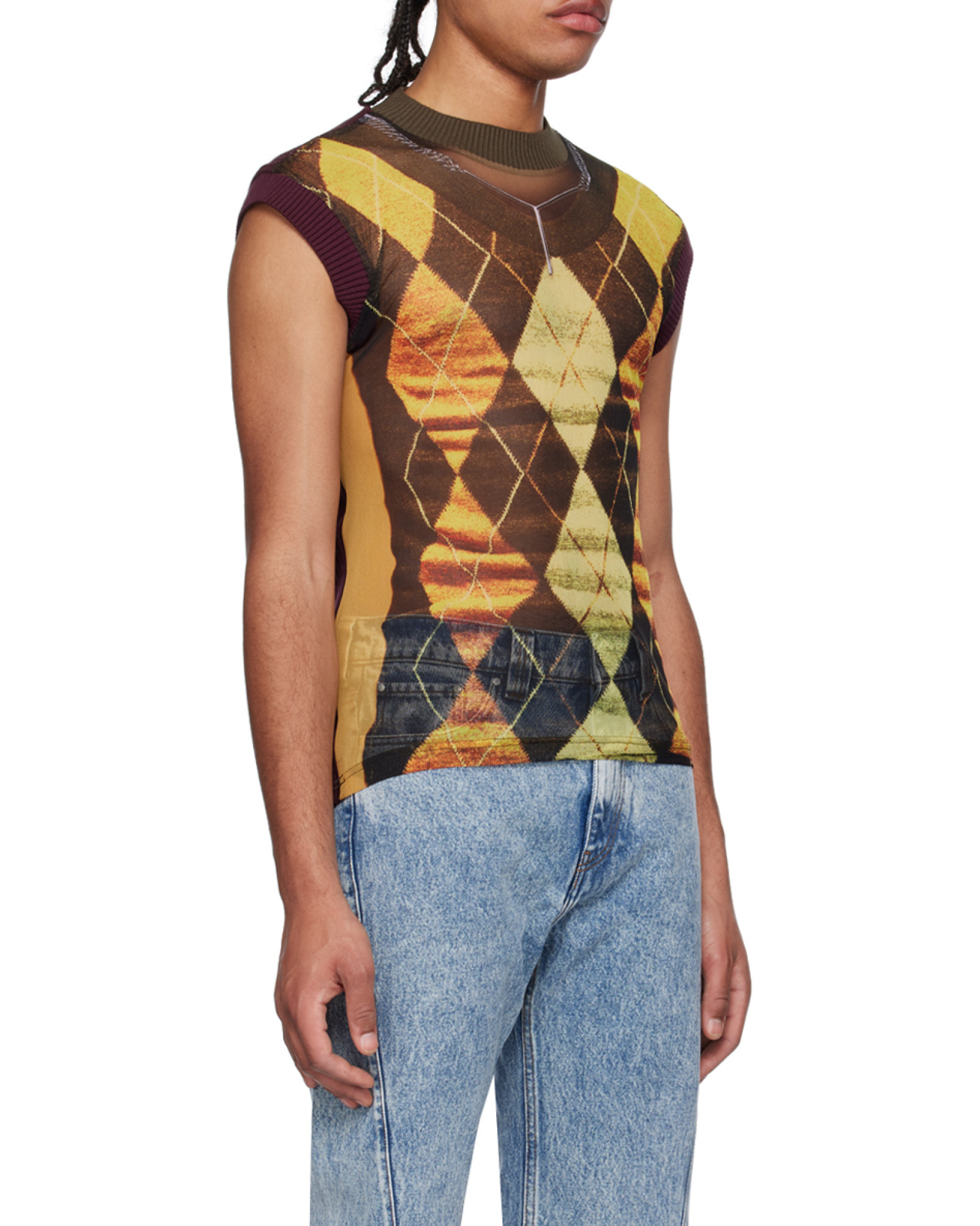 Y/project Yellow & Burgundy Jean Paul Gaultier Edition Tank Top In Multi