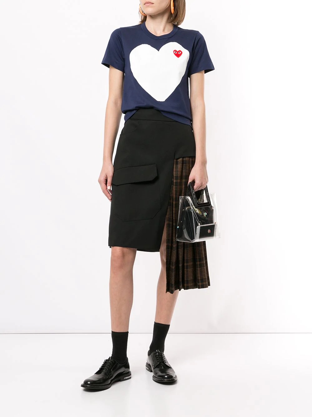 Comme Des Garçons Play Logo-patch Printed T-shirt In Multi