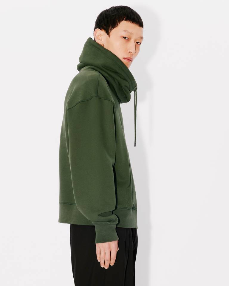 Kenzo Embroidered Logo Long Sleeve Sweater In Green