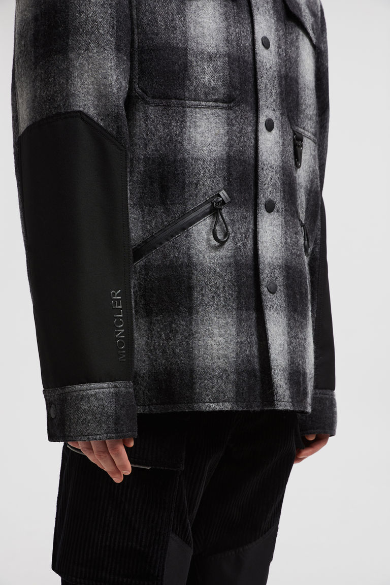Moncler Wool Down Shirt Jacket In Black