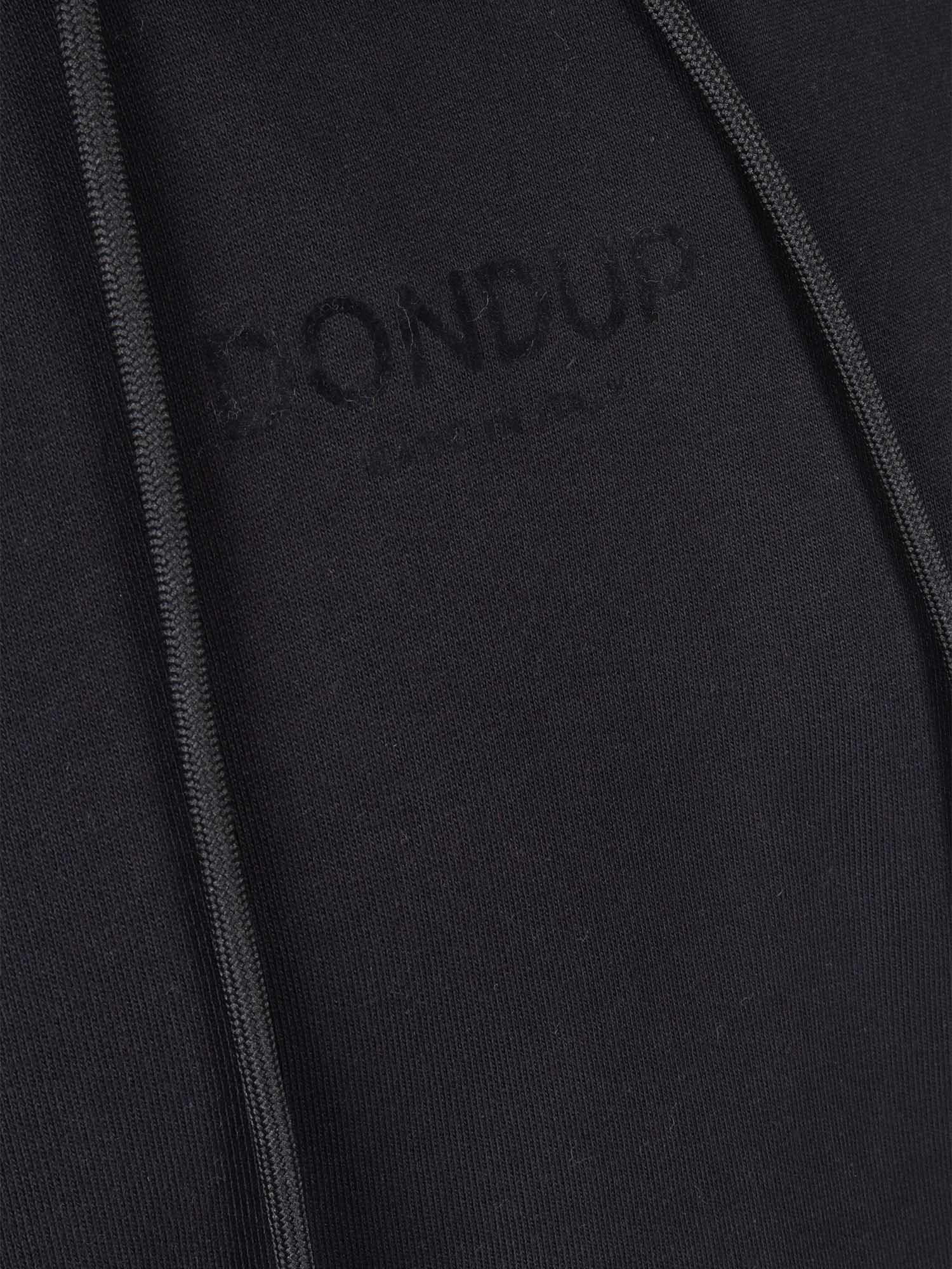 Dondup Cotton Pullover Hoodie With Adjustable Drawstring Hood In Blue