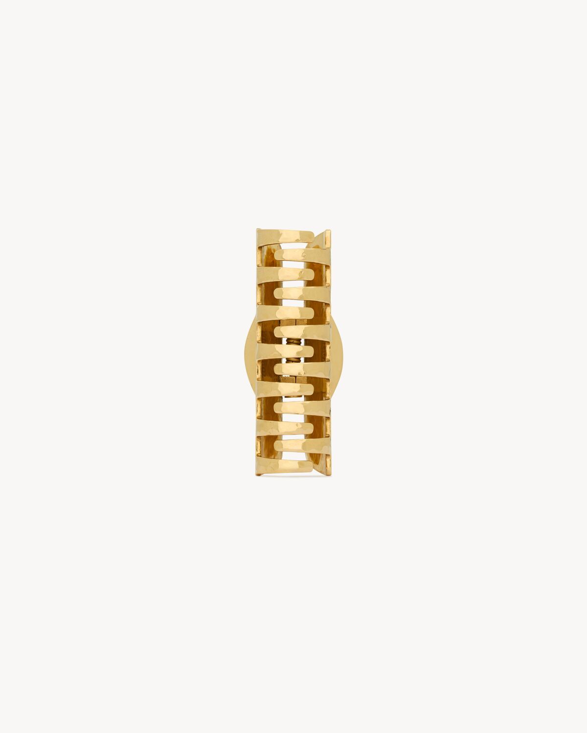 Saint Laurent Cassandre Claw Clip In Hammered Metal In Gold