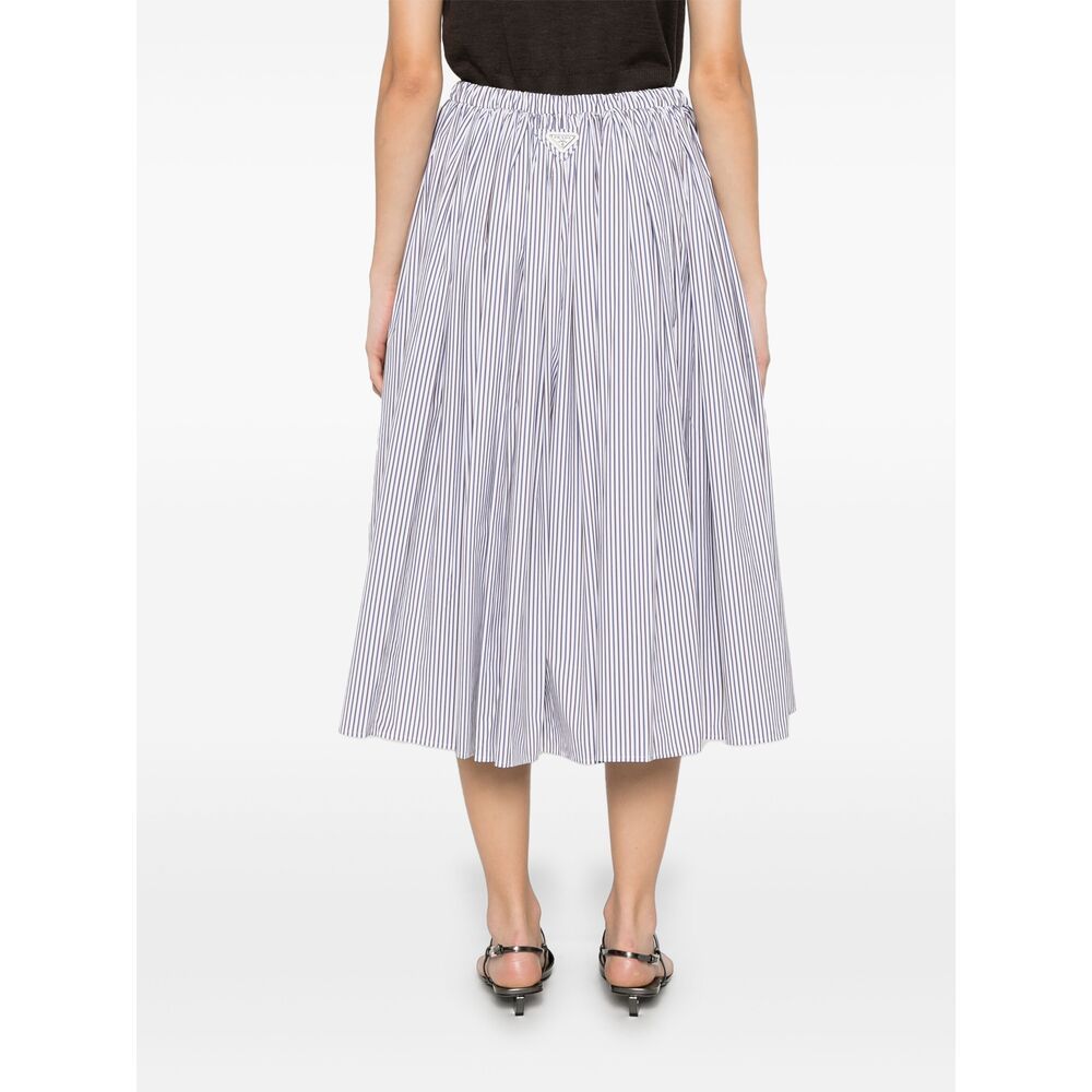 PRADA STRIPED POPLIN SKIRT 