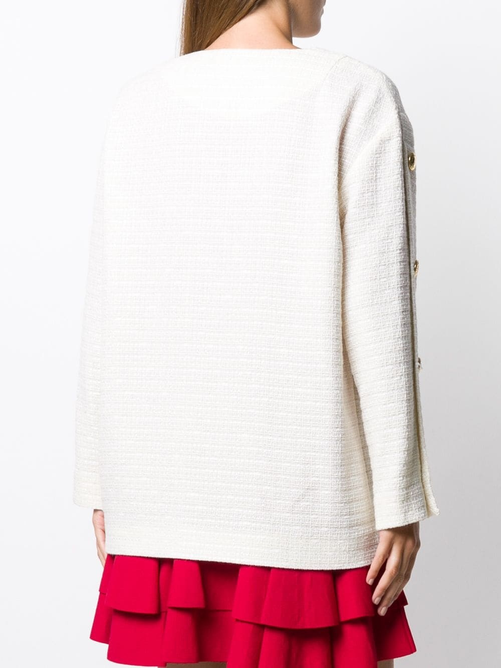 Moschino Button Details Loose Cardigan In White