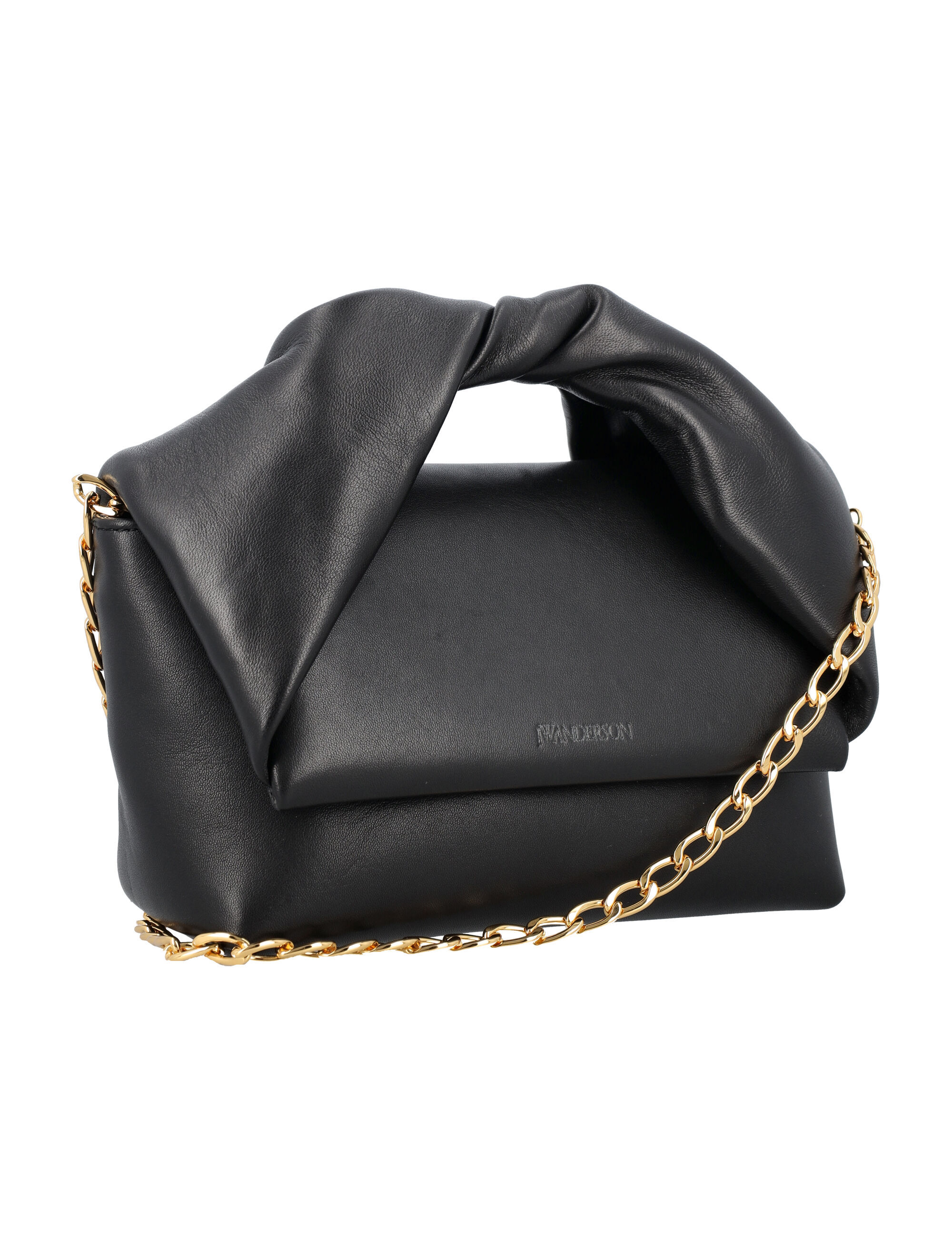Jw Anderson Chain-link Twist Mini Bag In Black