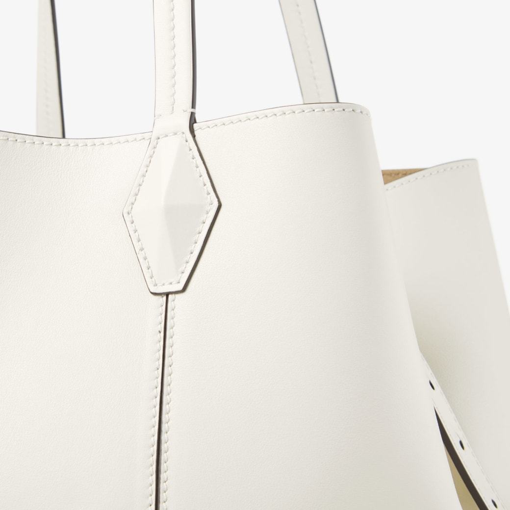 Jimmy Choo Medium Diamond Tote Bag In Calf Leather In White