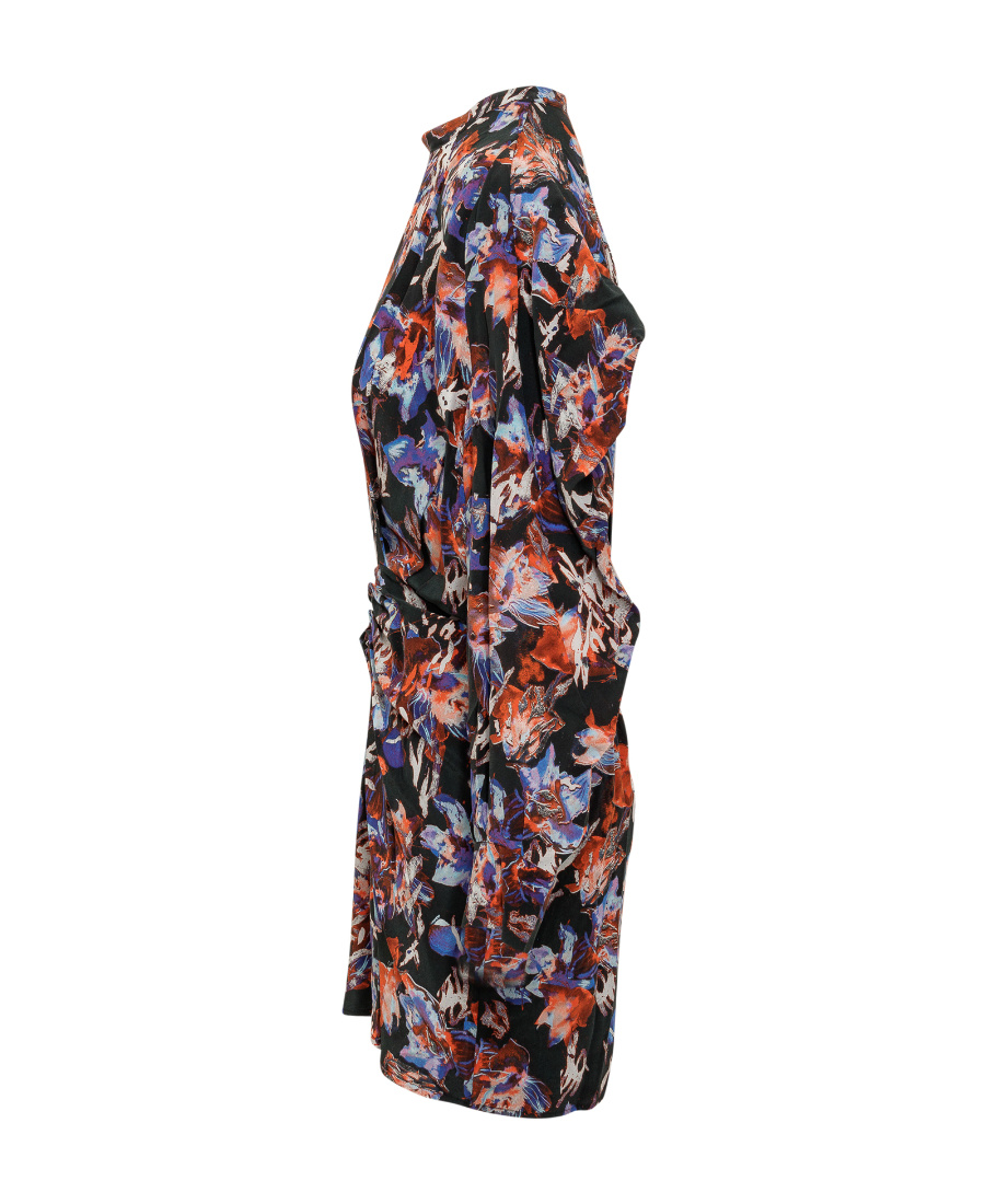Shop Iro Merera Multi-pattern Pleated Detail Dress In Black
