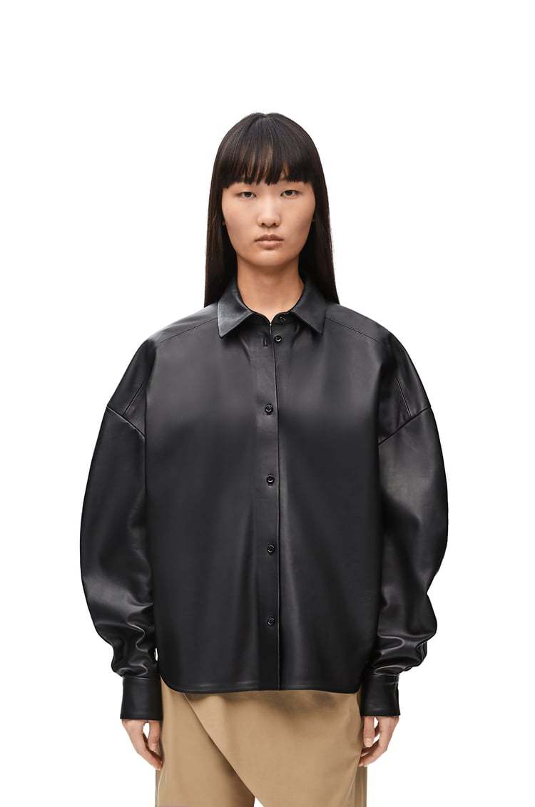 Shop Loewe Shirt In Nappa Lambskin In Black