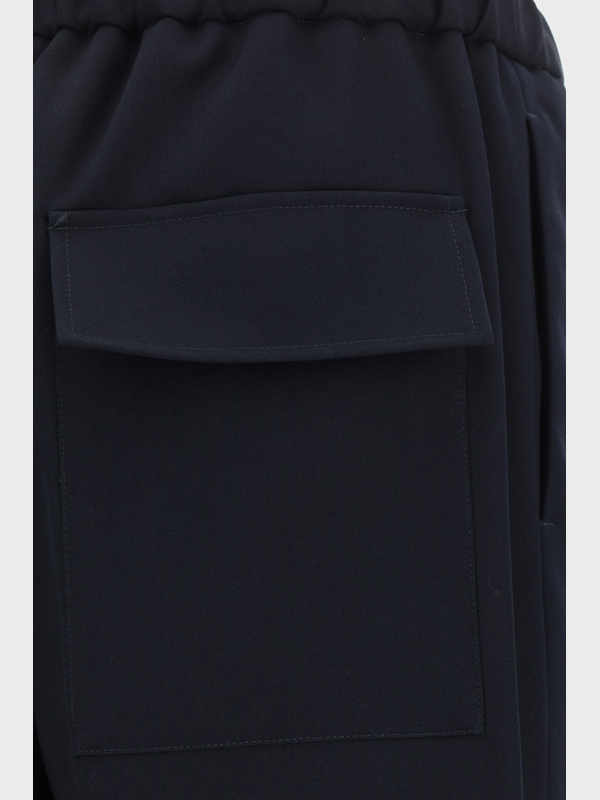 Jil Sander Wool Trousers Elastic Waistband In Black