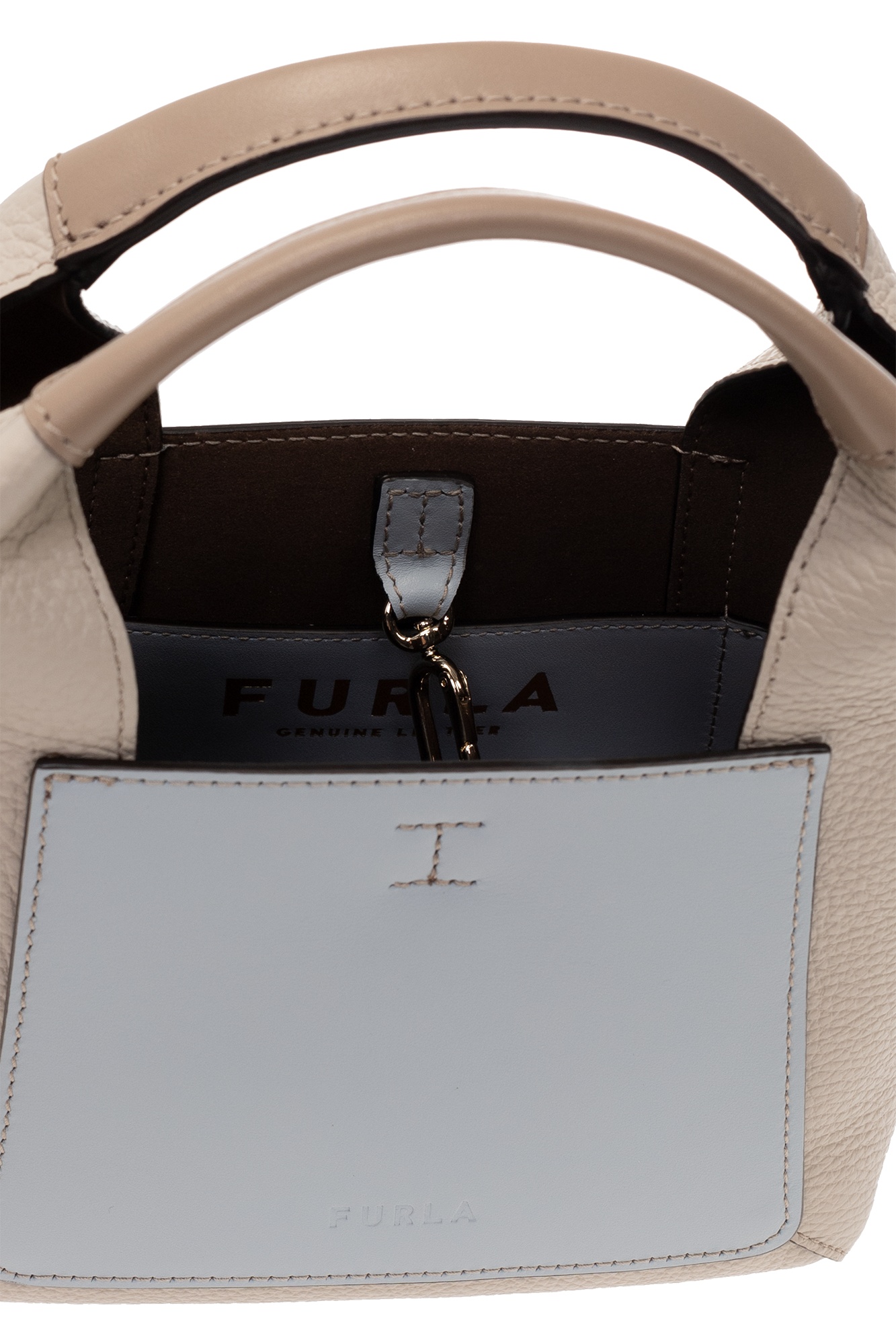 Furla Logo Shoulder Bag In Nude