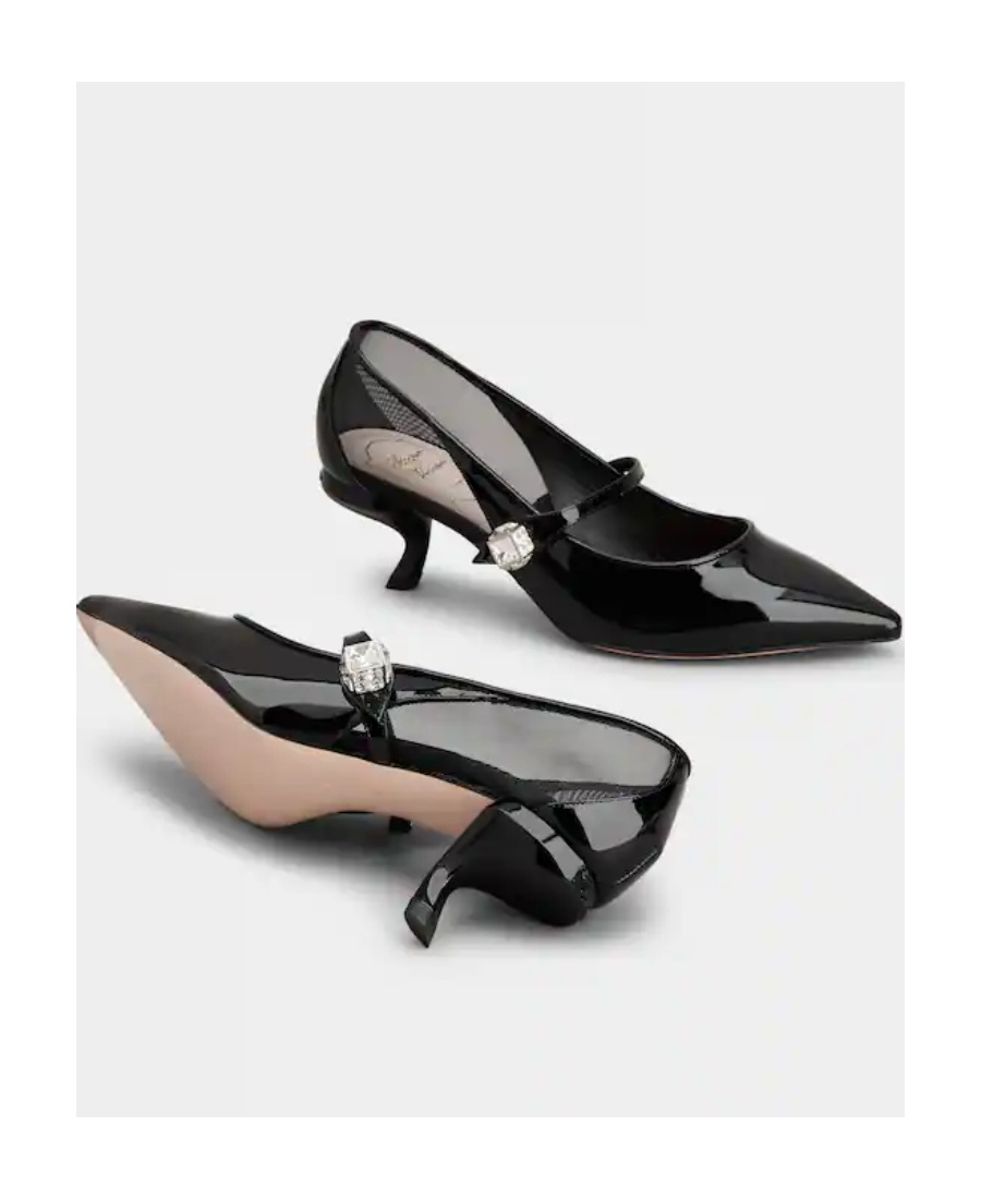 ROGER VIVIER VIRGULE BABIES PUMPS IN PANTENT LEATHER 