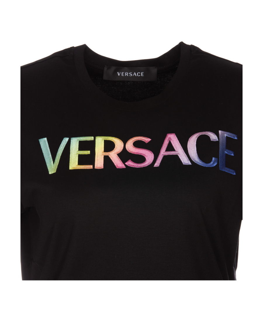 Versace Micro-standard Short-sleeved T-shirt In Black