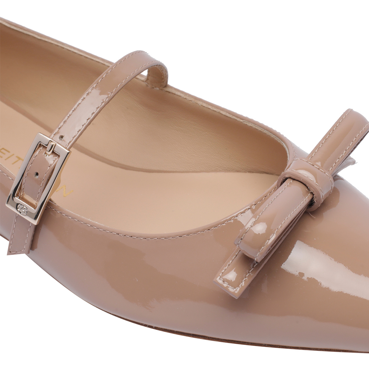 Shop Stuart Weitzman Pointed Ballet Shoes In Nude