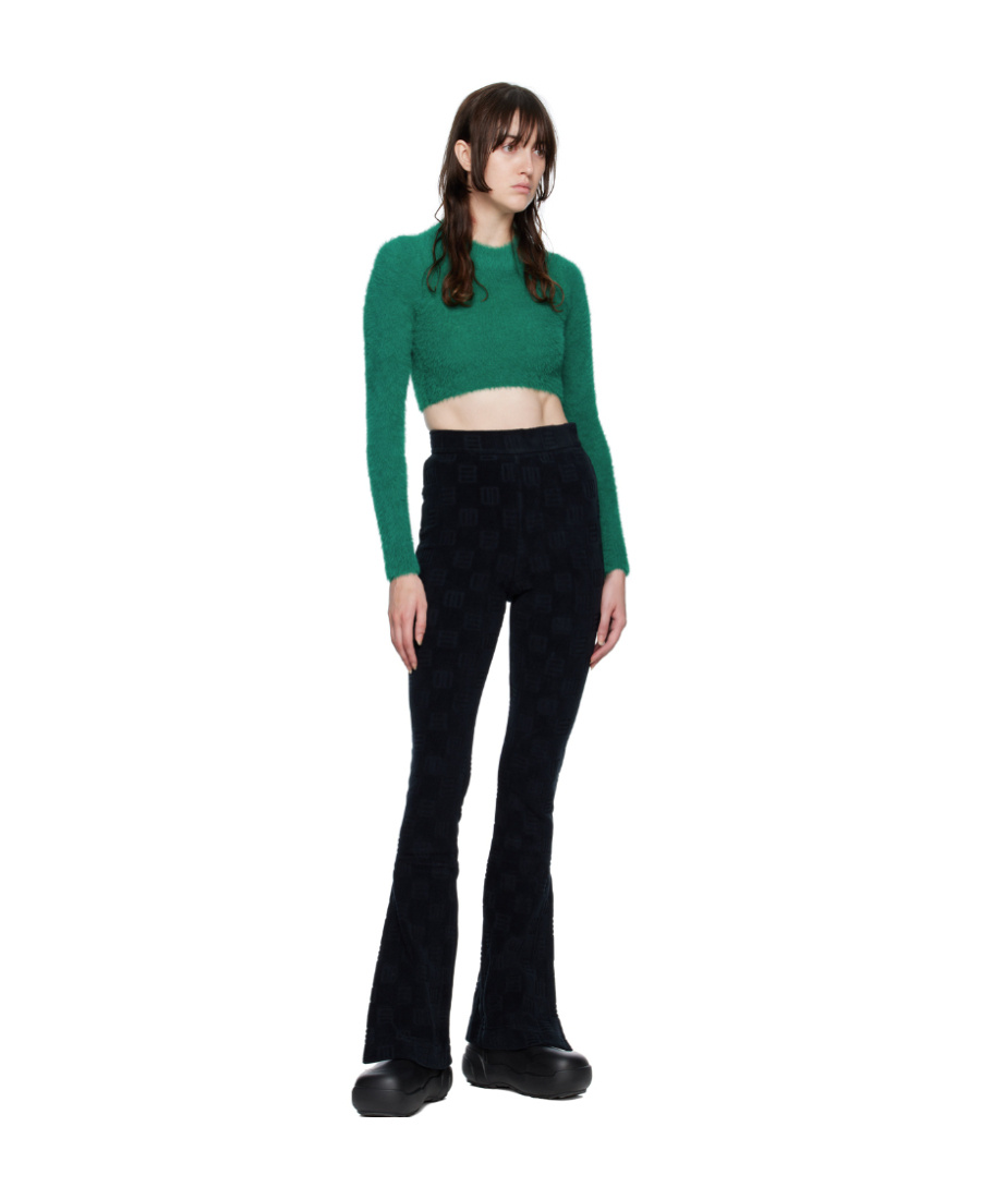 Ambush Green Fuzzy Turtleneck In Black