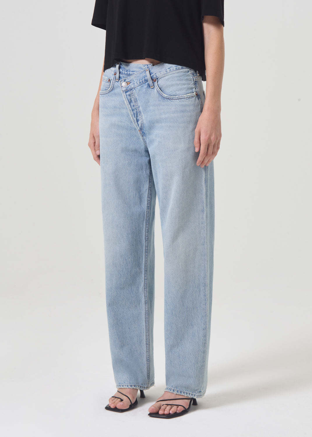 Agolde Criss Cross Straight-leg Jeans In Blue