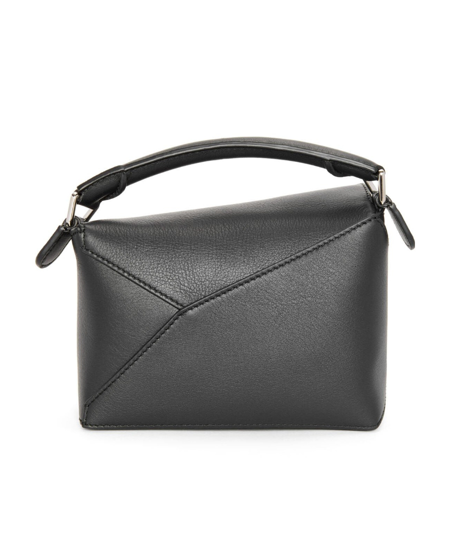 Loewe Mini Satin Cowhide Puzzle Edge Shoulder Bag In Black