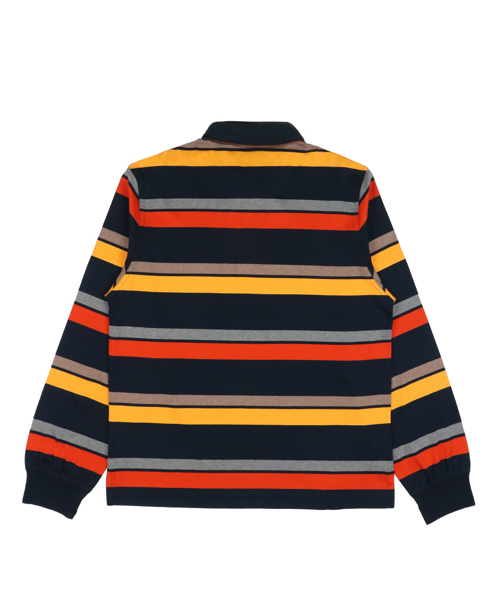 Shop Paul & Shark Striped Long-sleeved Polo Shirt In Black