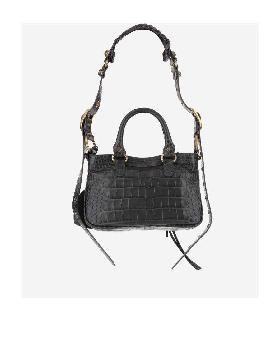 Balenciaga Small Le Cagole Leather Tote Bag In Gray